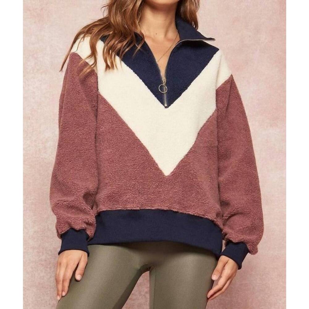 NEW PROMESA chloe chevron colorblock pullover in multi
